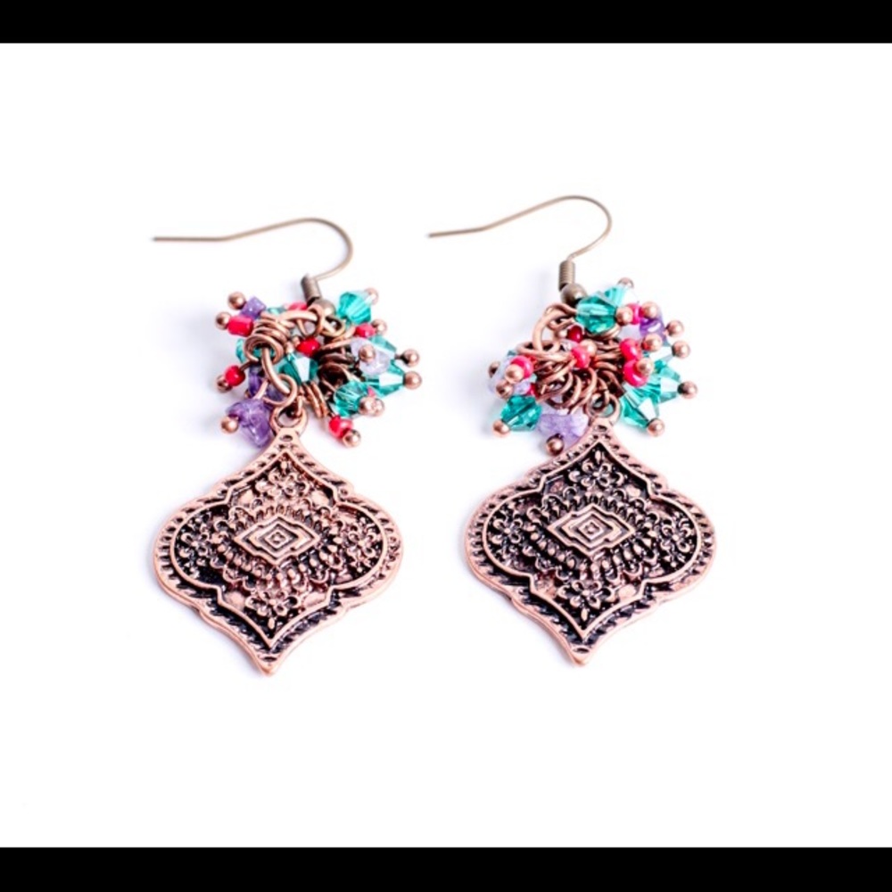 Moroccan multi dangle earrings
